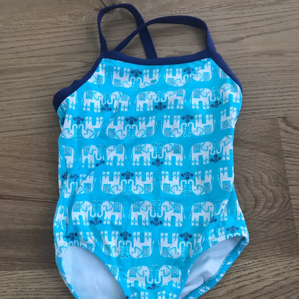 Girls one piece suit with adorable elephants!